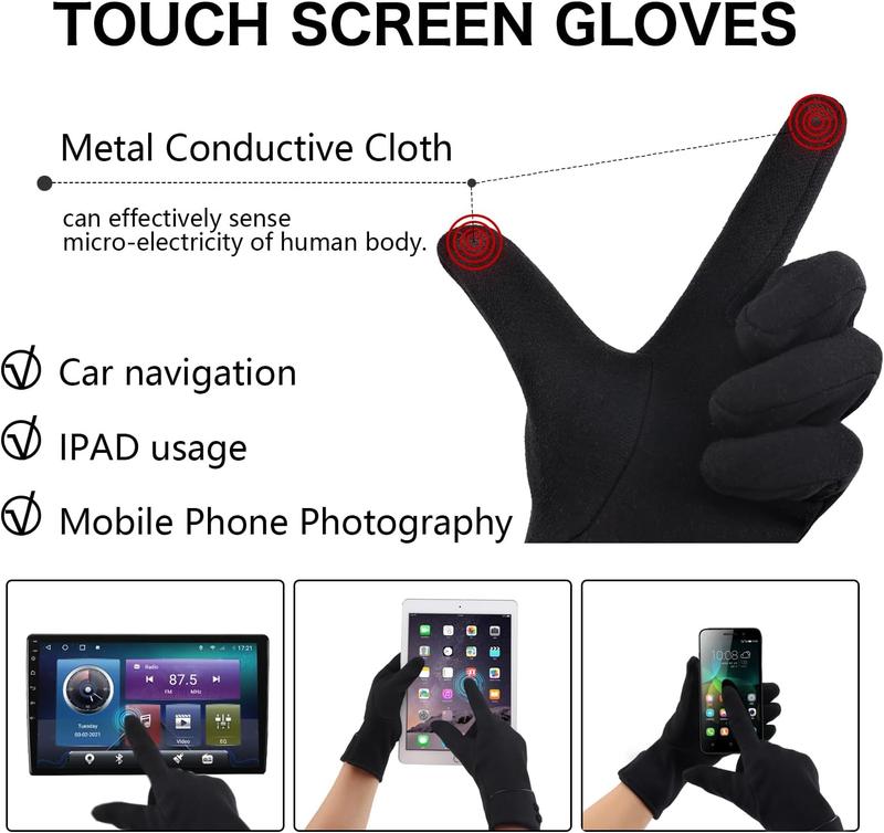 Women's Winter Warm Gloves Touch Screen Texting Lined with Plush Warm Gloves 2 Pairs