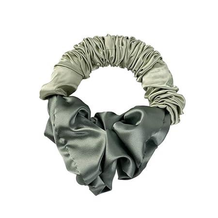 Heatless Curling Silk Scrunchie for Women, Soft Elastic Satin Silky Hair Tie, Sleepy Styling Accessories, Silk Ponytail Holder hairbow slides