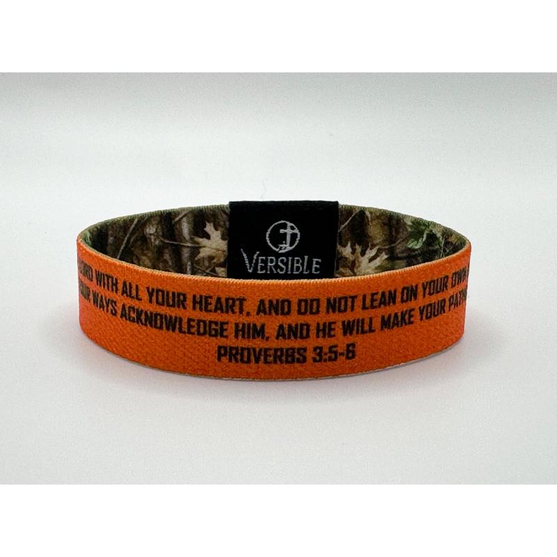 Forest Camo   Proverbs 3:5-6 Wristband