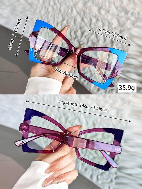 Fashionable Cat Eye Frame Eyeglasses, Trendy Casual Eyeglasses for Women & Men, Fashion Eyeglasses for Work, Daily Clothing Decor, Perfect for Student Daily Use