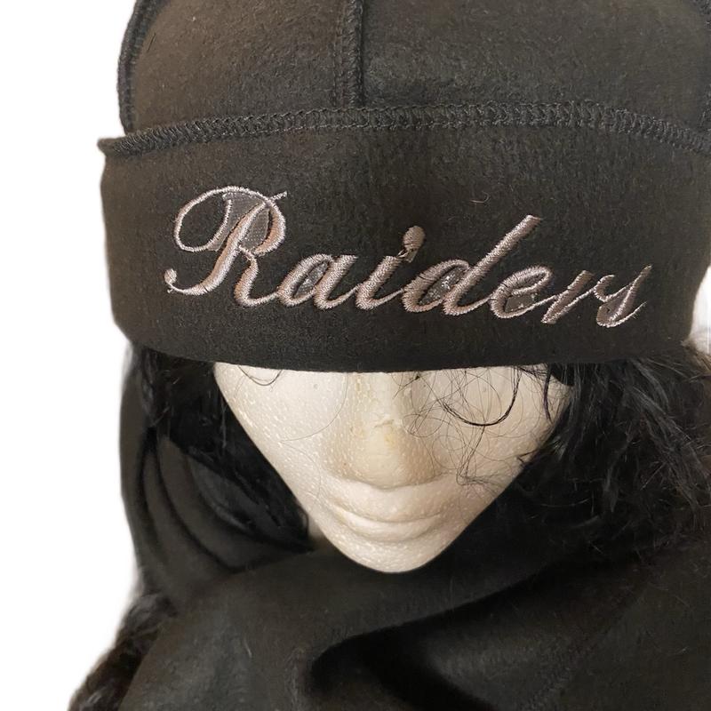 Raiders hat and beanie set long scarf