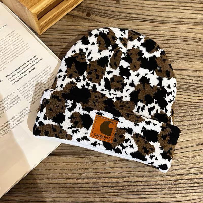 Cow Print Fall Weather Unisex Beanie Hat