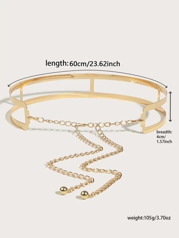 Women's Elegant Hollow out Design Chain Belt, Plain Color Simple Style Waist Belt, Fashionable Clothes Accessories for Party Decoration