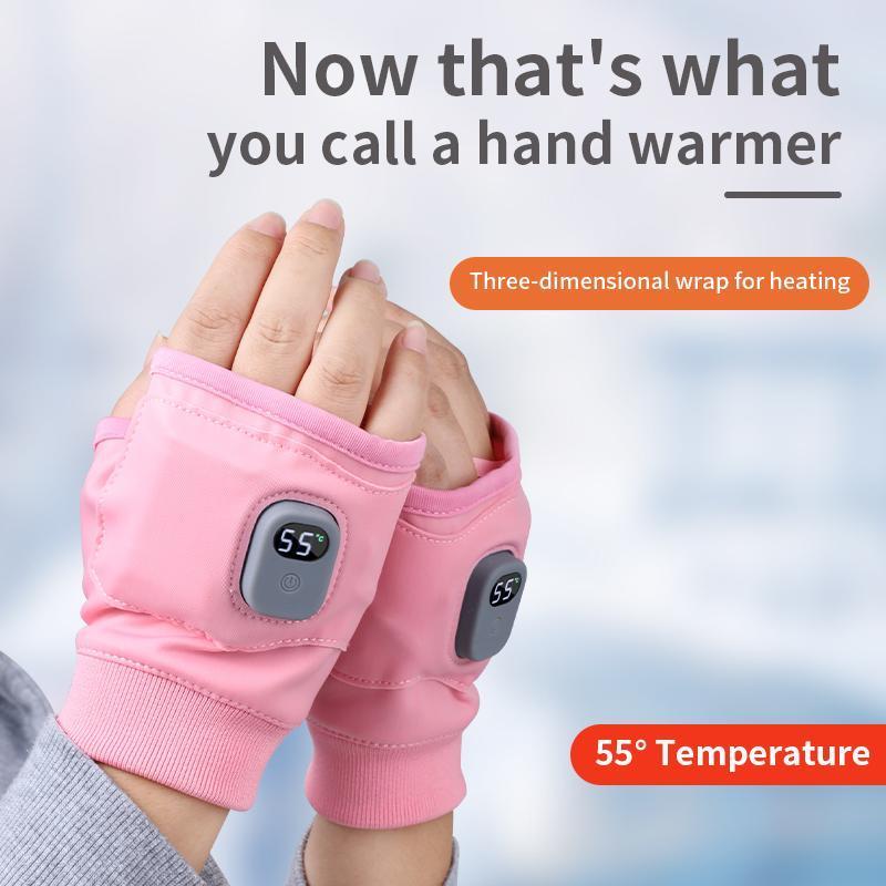 Portable Heating Gloves, Rechargeable Hand Warmer with Digital Display, Universal Heated Gloves for Home Office Travel Use