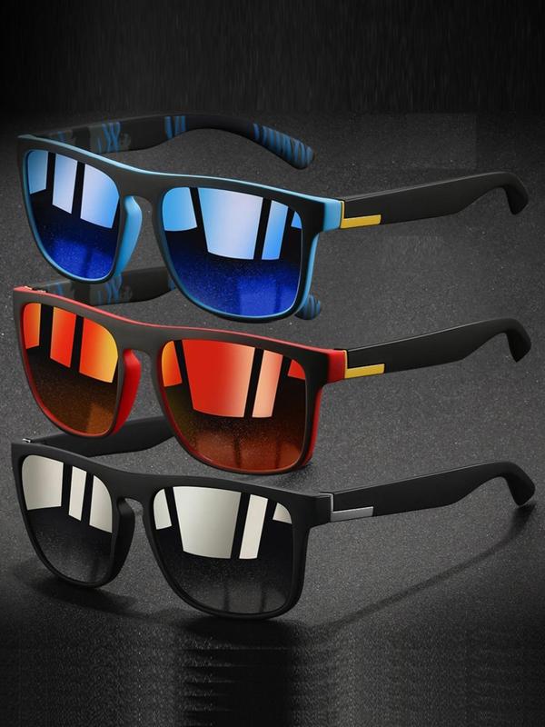 Unisex Sporty Square Frame Sunglasses, Trendy Casual UV400 Protection Anti-dazzle Sunglasses for Everyday Use, Fashion Accessories for Outdoor Activities