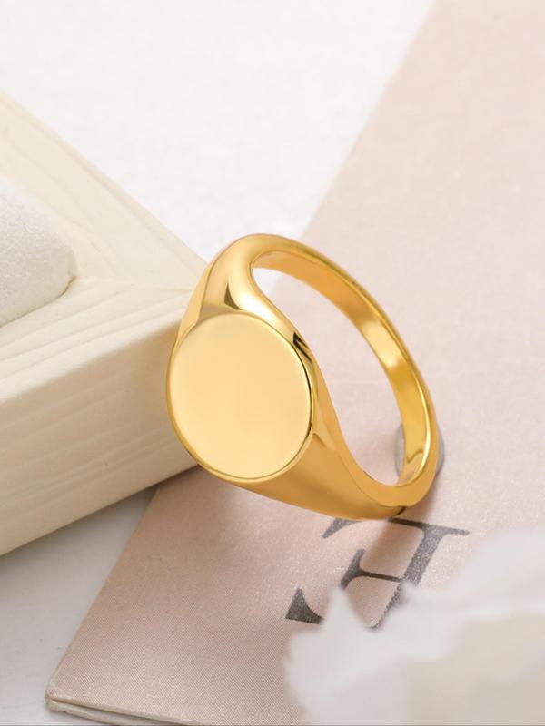 Men's Minimalist Geometric Design Copper Ring, Fashion Accessories for Wedding & Birthday, All-match Jewelry