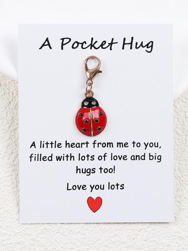 Cute Ladybug Design Keychain, Boho Style Keychain for Women & Men, Fashion Accessories for Bag & Car Key Decoration