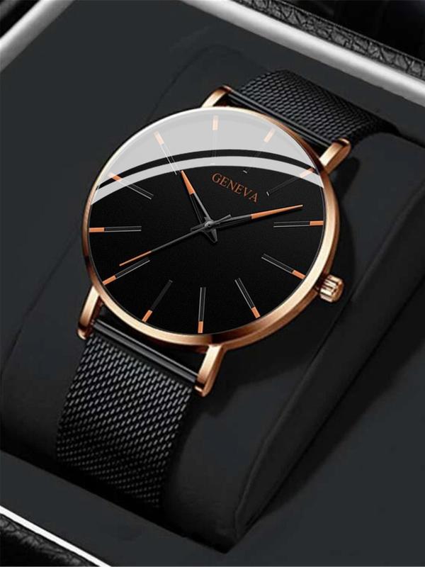 Men's Round Dial Pu Leather Analog Quartz Watch, Minimalist Business Style Quartz Watch, Simple Design Leisure Style Analog Quartz Watch for Gifts for Daily Used & Work Office, Temperament All-match Quartz Watch Without Box