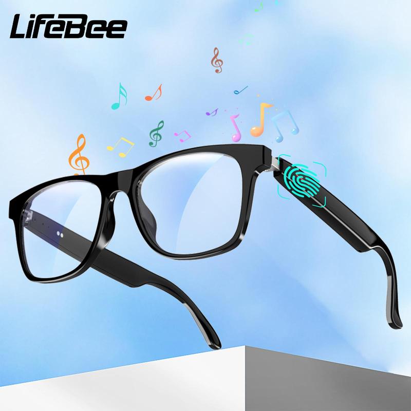 LIFEBEE E13 Smart Glasses, BT Sunglasses with Built-in High-sensitivity Microphone Speaker, UV Resistant Audio Smart Sunglasses with Voice Calls, Wearable Smart Glasses for Men & Women