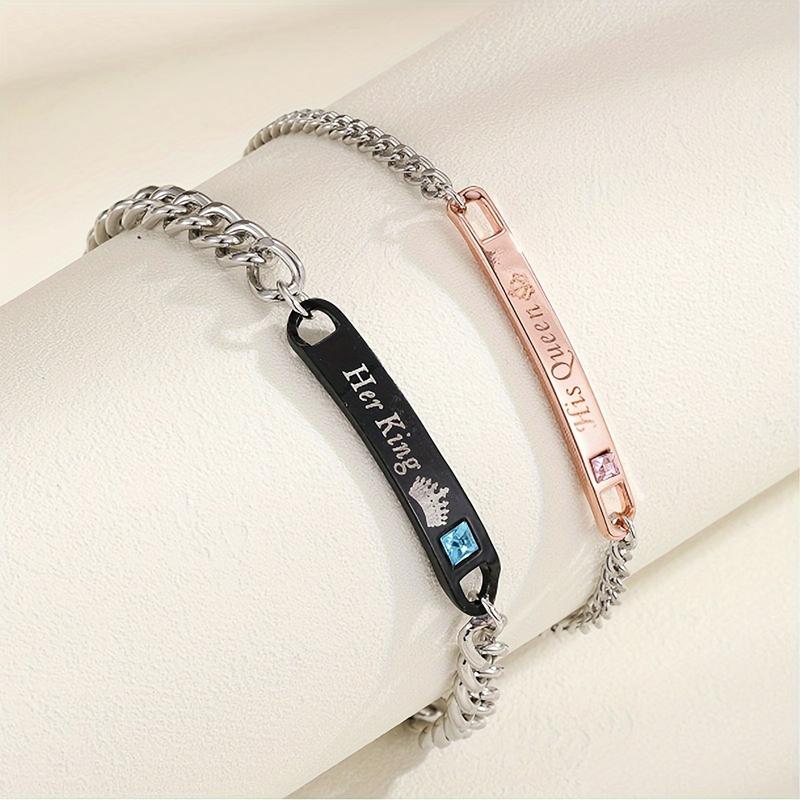 Couple Matching Bracelet Promise Bracelet and Personalized Couple Necklace with Black Jewelry Gift Box Couple Bracelet Set Mutual Attraction Confirmation Bracelet Valentine's Day Gift Commitment Gift Christmas Gift Anniversary Gift