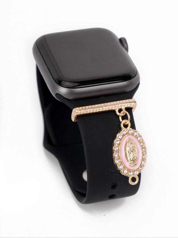 Rhinestone Decor Virgin Mary Watch Band Decorative Ring, Fashion Watch Band Design Ring for Women & Girls, Trendy Exquisite Watch Accessories for Birthday Gift