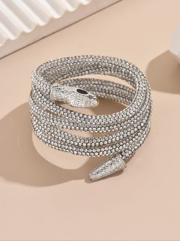 Street Style Snake Design Choker, Rhinestone Decor Free Bendable Necklace for Women, Fashionable Jewelry for Party, Daily Decor, Trendy All-match & Exquisite Jewelry for Birthday Gift