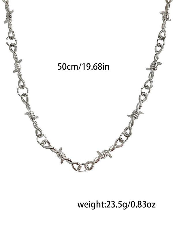 Wind Thorn Design Chain Bracelet & Necklace, Punk Style Jewelry for Party, Daily Clothing Decor, Trendy All-match & Exquisite Jewelry for Birthday Gift