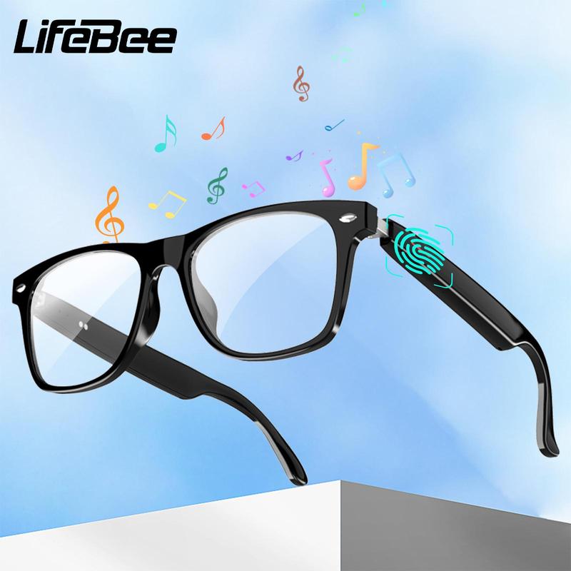 LIFEBEE E13 Smart Glasses, BT Sunglasses with Built-in High-sensitivity Microphone Speaker, UV Resistant Audio Smart Sunglasses with Voice Calls, Wearable Smart Glasses for Men & Women