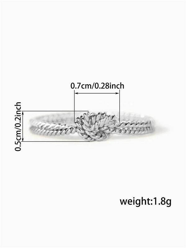 Women's Simple Knot Design Ring, Promise Ring Jewelry for Party, Daily, Trendy All-match & Exquisite Jewelry for Birthday Gift, for Fall