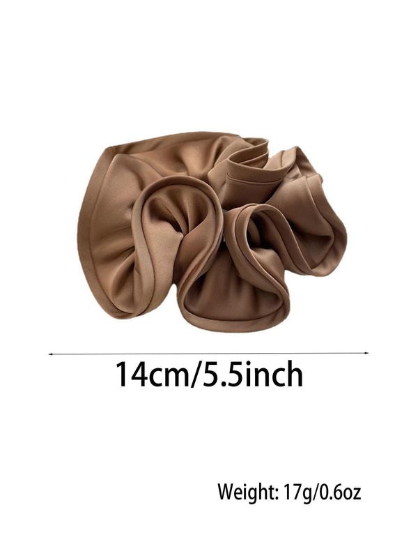 Solid Color Ruched Design Hair Tie, High Stretch Scrunchie, Casual Simple Hair Accessories for Women & Girls, Minimalist Headwear Suitable for Thick Hair