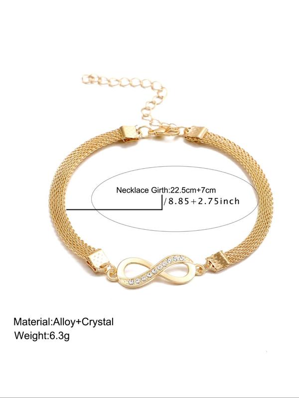 Fashion Elegant Rhinestone Decorated Anklet for Women, Fashion Jewelry for Party, Daily Clothing Decor, Trendy All-match & Exquisite Jewelry for Birthday Gift