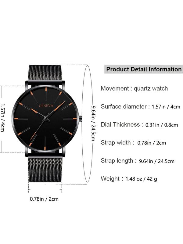 Men's Round Dial Pu Leather Analog Quartz Watch, Minimalist Business Style Quartz Watch, Simple Design Leisure Style Analog Quartz Watch for Gifts for Daily Used & Work Office, Temperament All-match Quartz Watch Without Box