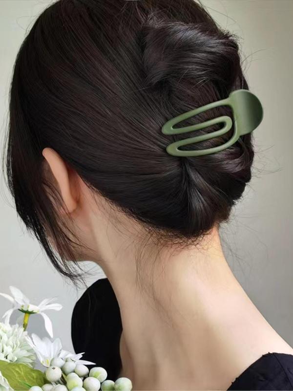 6pcs Simple Plain Color Hair Clip, Casual Versatile Hair Accessories for Women, Basic Trend Ponytail Holder, Creative Headwear Suitable for Thick Hair