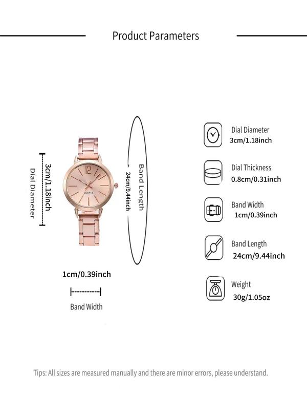 Women's Elegant Fashion Round Dial Analog Quartz Watch, 2024 New Style Casual Trendy Wristwatch, Trendy All-match Watch As Gift for Girlfriend without Box