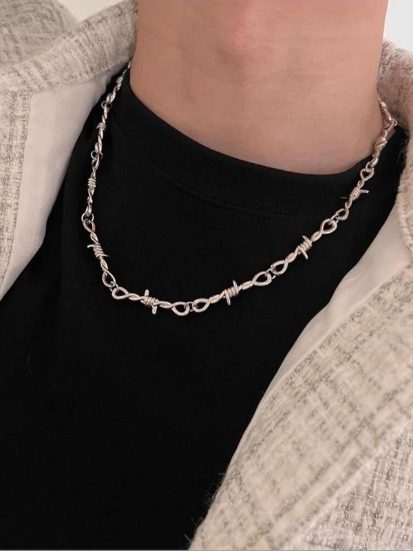 Wind Thorn Design Chain Bracelet & Necklace, Punk Style Jewelry for Party, Daily Clothing Decor, Trendy All-match & Exquisite Jewelry for Birthday Gift