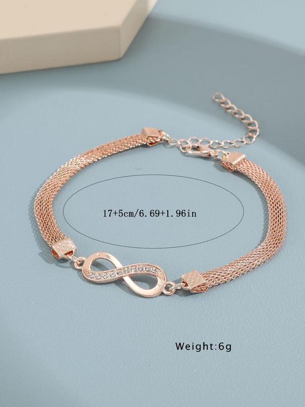 Fashion Elegant Rhinestone Decorated Anklet for Women, Fashion Jewelry for Party, Daily Clothing Decor, Trendy All-match & Exquisite Jewelry for Birthday Gift