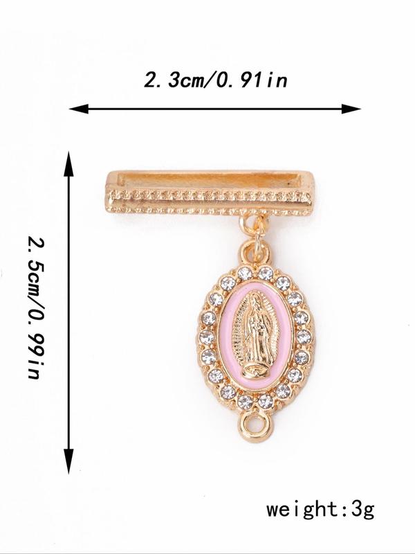 Rhinestone Decor Virgin Mary Watch Band Decorative Ring, Fashion Watch Band Design Ring for Women & Girls, Trendy Exquisite Watch Accessories for Birthday Gift