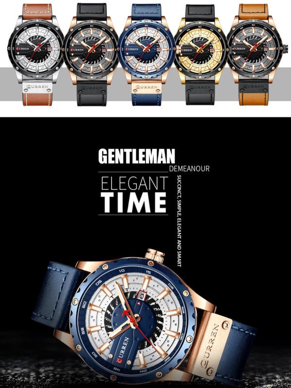 Men's Business Fashion Round Dial Quartz Watch, Fashion Watch for Party, Daily Clothing Decor, Trendy All-match & Exquisite Watch for Birthday Gift with Box