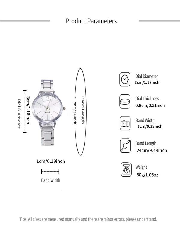 Women's Elegant Fashion Round Dial Analog Quartz Watch, 2024 New Style Casual Trendy Wristwatch, Trendy All-match Watch As Gift for Girlfriend without Box