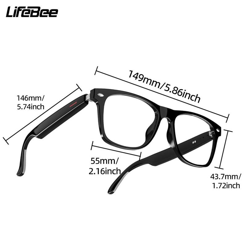 LIFEBEE E13 Smart Glasses, BT Sunglasses with Built-in High-sensitivity Microphone Speaker, UV Resistant Audio Smart Sunglasses with Voice Calls, Wearable Smart Glasses for Men & Women