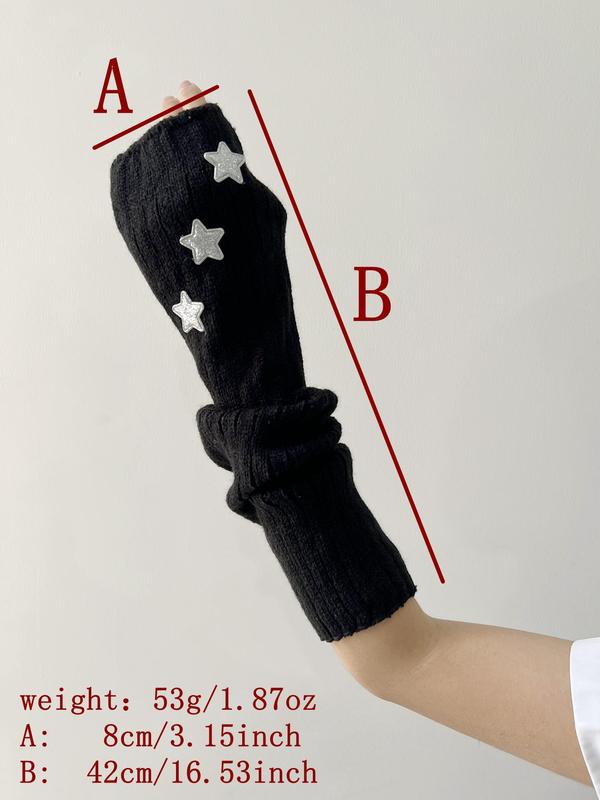 Women's Comfort Trendy Star Decor Arm Sleeves, Cozy Warm Arm Sleeves for Daily Wear, Fashion Y2k Accessories for Women & Girls, Cute Accessories As Gift