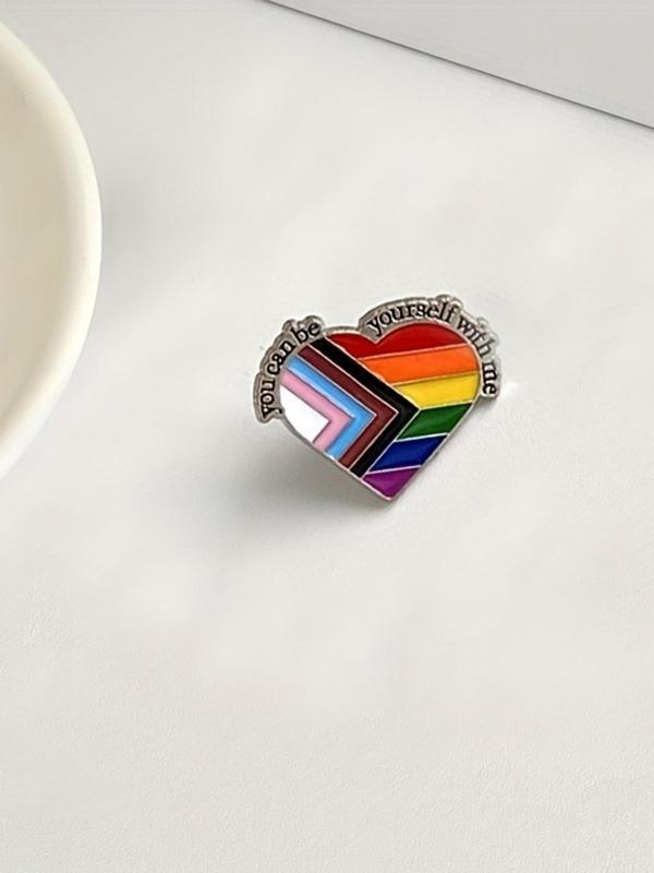 LGBT Pride Enamel Pin, Cute Heart Shaped Brooch, Fashion Accessories for Women & Men, Trendy All-match & Exquisite Brooch for Birthday Gift