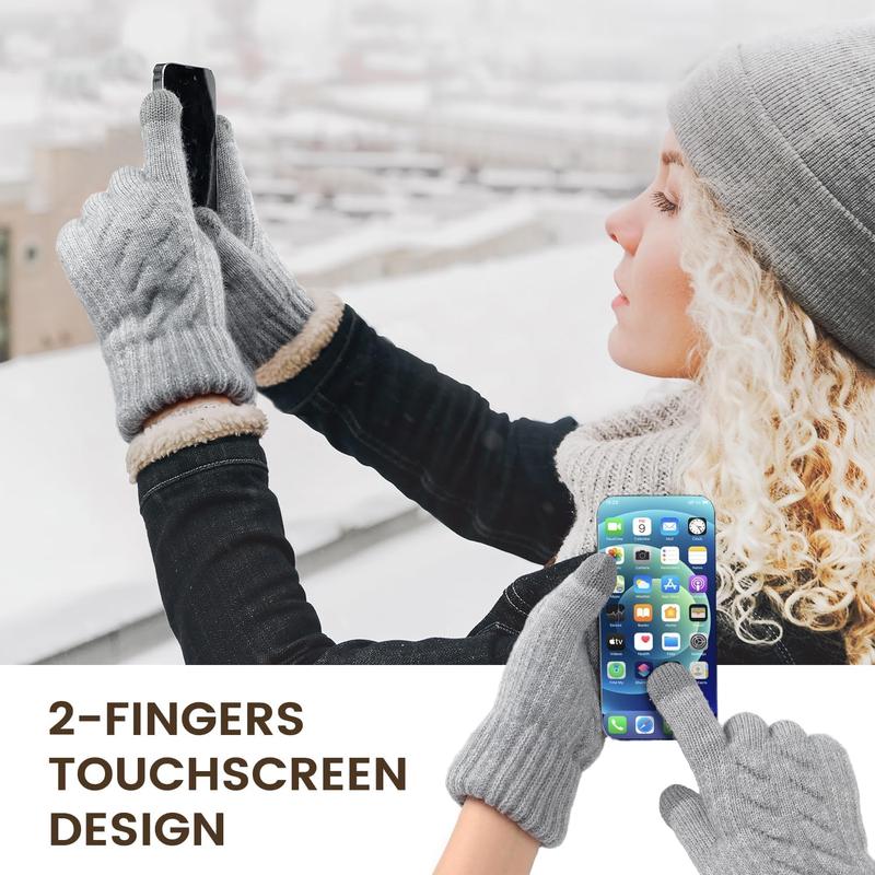 Winter Gloves for Women, Touch Screen Gloves with Thermal Soft Lining, Elastic Cuff Winter Gloves for Cold Weather