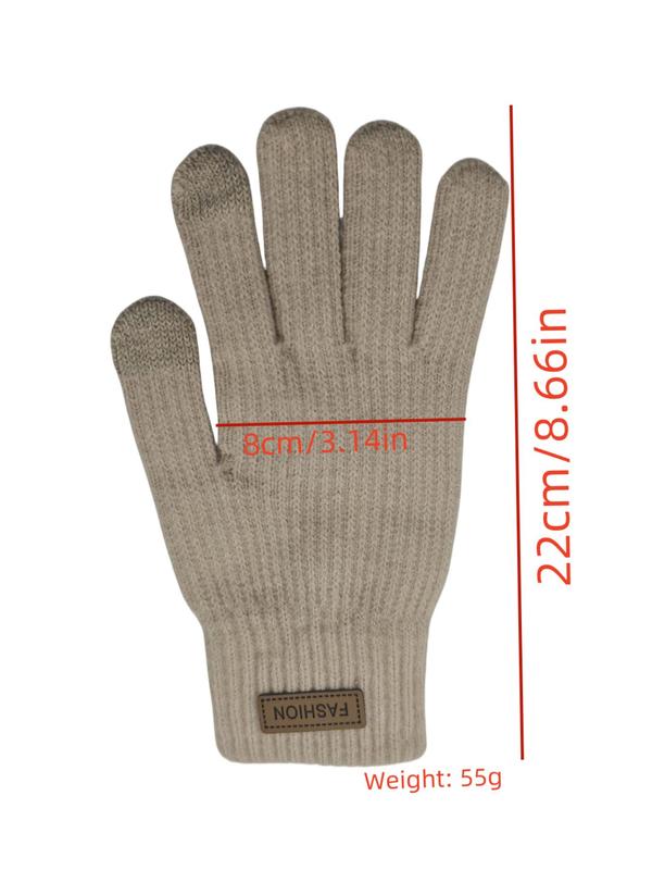 Women's Solid Touchscreen Thermal Design Lined Gloves, Casual Soft Comfortable Gloves for Fall & Winter, Fashion Accessories for Women & Girls