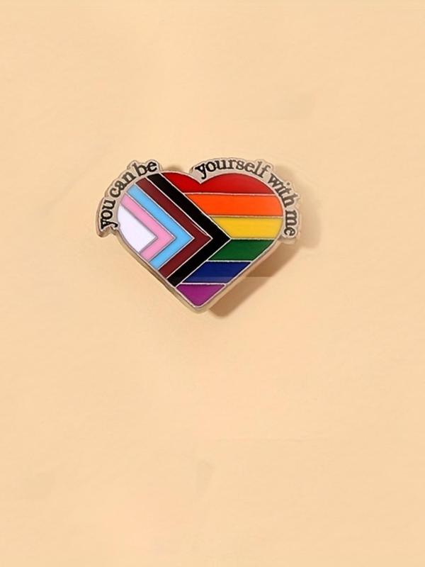 LGBT Pride Enamel Pin, Cute Heart Shaped Brooch, Fashion Accessories for Women & Men, Trendy All-match & Exquisite Brooch for Birthday Gift