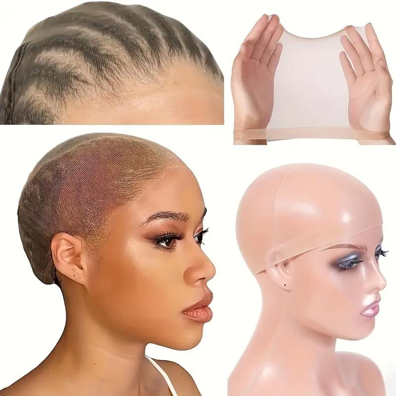 CurlyMe Invisible HD Wig Cap For Lace Front Wigs Sheer Nylon Stocking Cap Bulk Real Skinliked