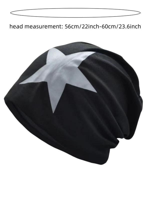 Trendy Star Pattern Beanie Hat, Street Trend Beanie Hat, Casual Outdoor Sports Hat for Men & Women