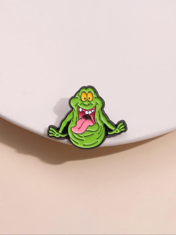 Cartoon Character Green Monster Design Brooch, Cute Badge for Daily Clothing Decor, Trendy All-match & Exquisite Brooch for Birthday Gift