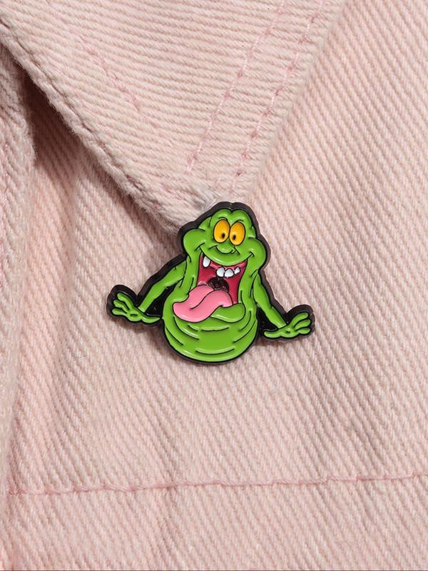 Cartoon Character Green Monster Design Brooch, Cute Badge for Daily Clothing Decor, Trendy All-match & Exquisite Brooch for Birthday Gift