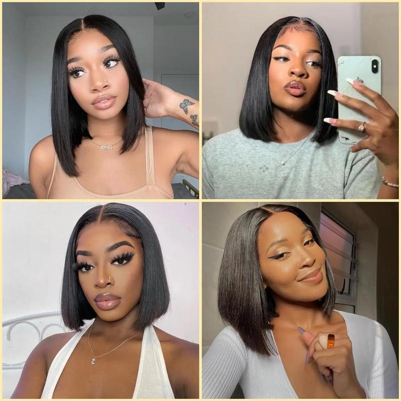 Ready And Go Bob Wigs Human Hair Straight Short Bob Wig Pre Cut 7x4 Lace Closure Wig 7x5 Bob Wig Pre Bleached Pre Plucked Glueless Wig Wiggins Hair