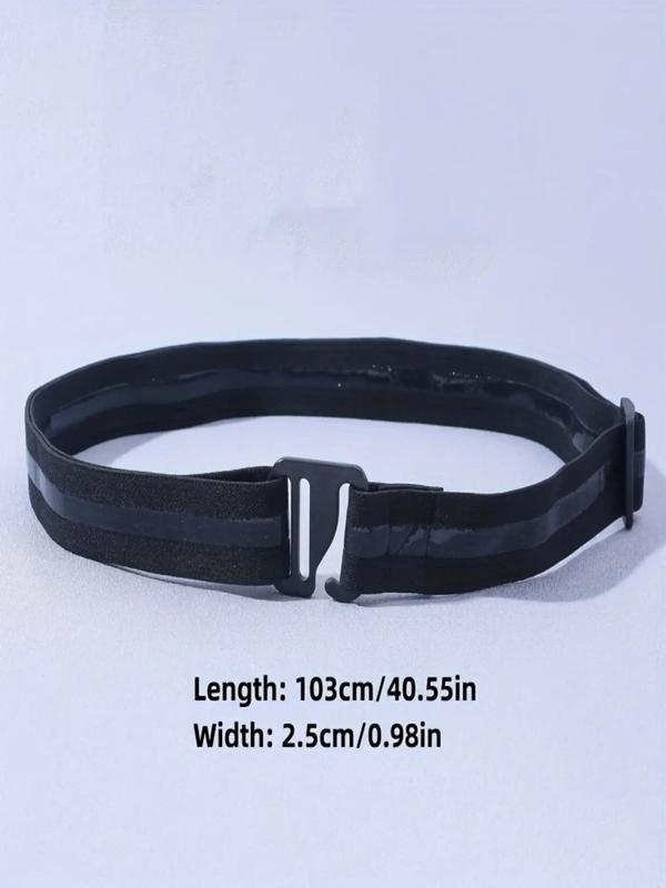 Men's Business Solid Color Buckle Belt, Fashion Zinc Alloy Belt for Dress & Jeans, Silicone Non-slip Trendy All-match & Exquisite Fixed Elastic Belt for Birthday Gift