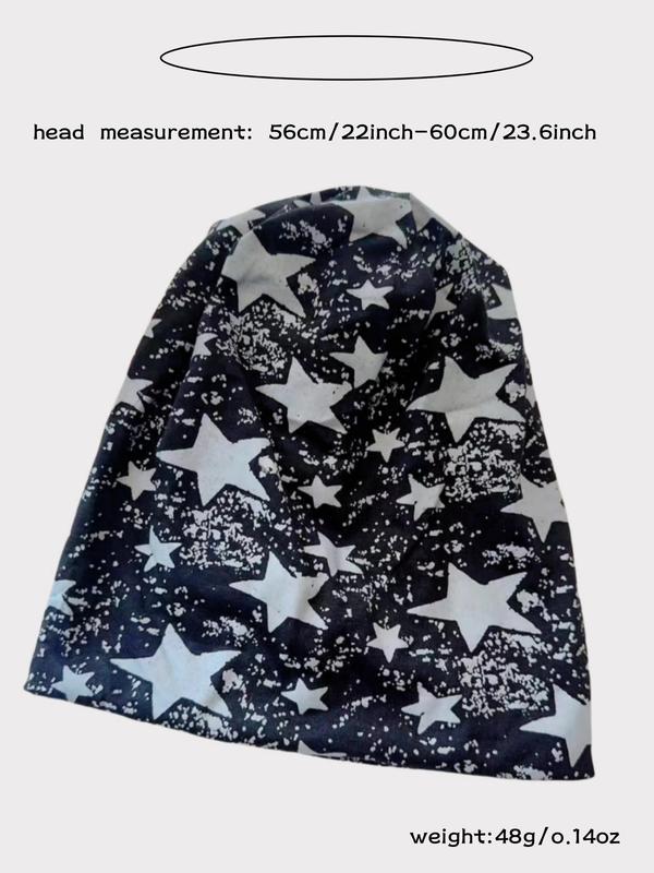 Trendy Star Pattern Beanie Hat, Street Trend Beanie Hat, Casual Outdoor Sports Hat for Men & Women