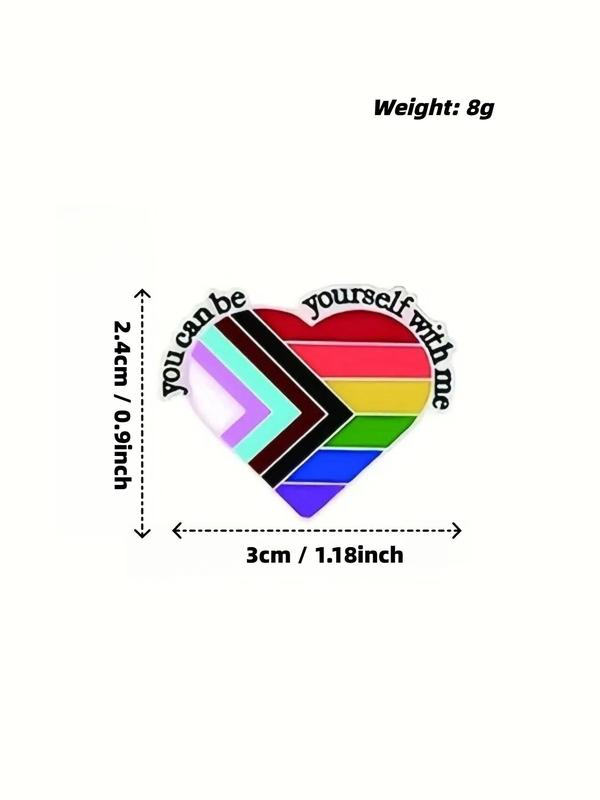 LGBT Pride Enamel Pin, Cute Heart Shaped Brooch, Fashion Accessories for Women & Men, Trendy All-match & Exquisite Brooch for Birthday Gift