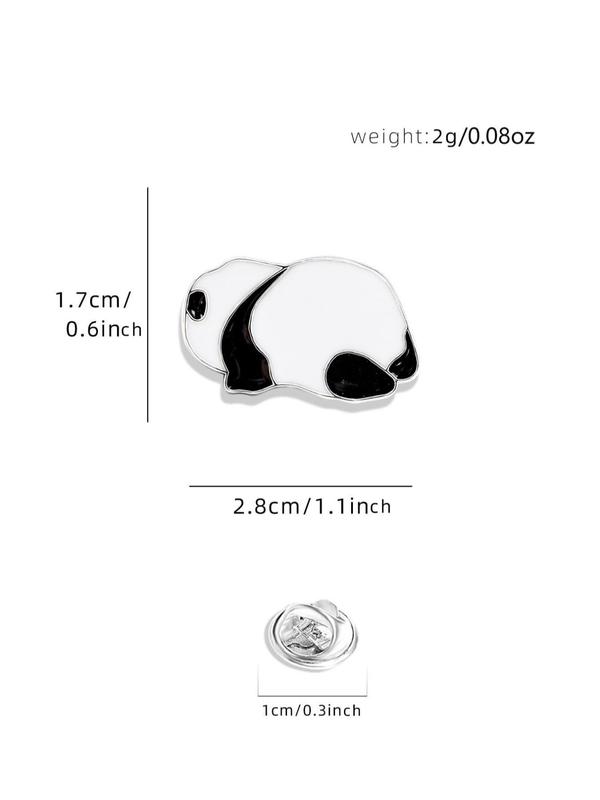 Unisex Colorblock Cute Panda Design Brooch, Fashionable Novelty Panda Design Brooch for Family & Friends for Gift