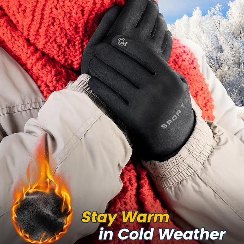 Winter Thermal Gloves, 1 Pair Touch Screen Water Resistant Windproof Anti Slip Heated Glove, Hands Warm for Hiking Driving Running Bike Cycling