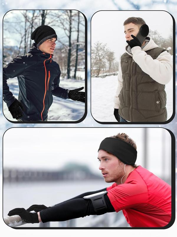 7 count Winter Beanie Hat Scarf Gloves Ear Warmer Socks Set for Men and Women Fleece Lining Beanie Touchscreen Gloves