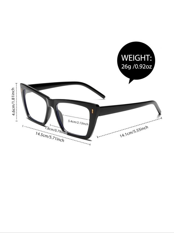 Unisex Simple Style Plain Color Square Frame Eyeglasses, Trendy Casual Eyeglasses for Everyday Use, Fashion Accessories for Outdoor Activities