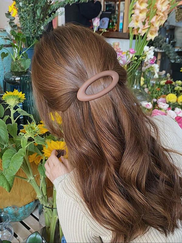 Minimalist Oval Hollow Out Design Hair Clips, Elegant Hair Accessories for Women & Girls, Minimalist Headwear Suitable for Daily and Party Use