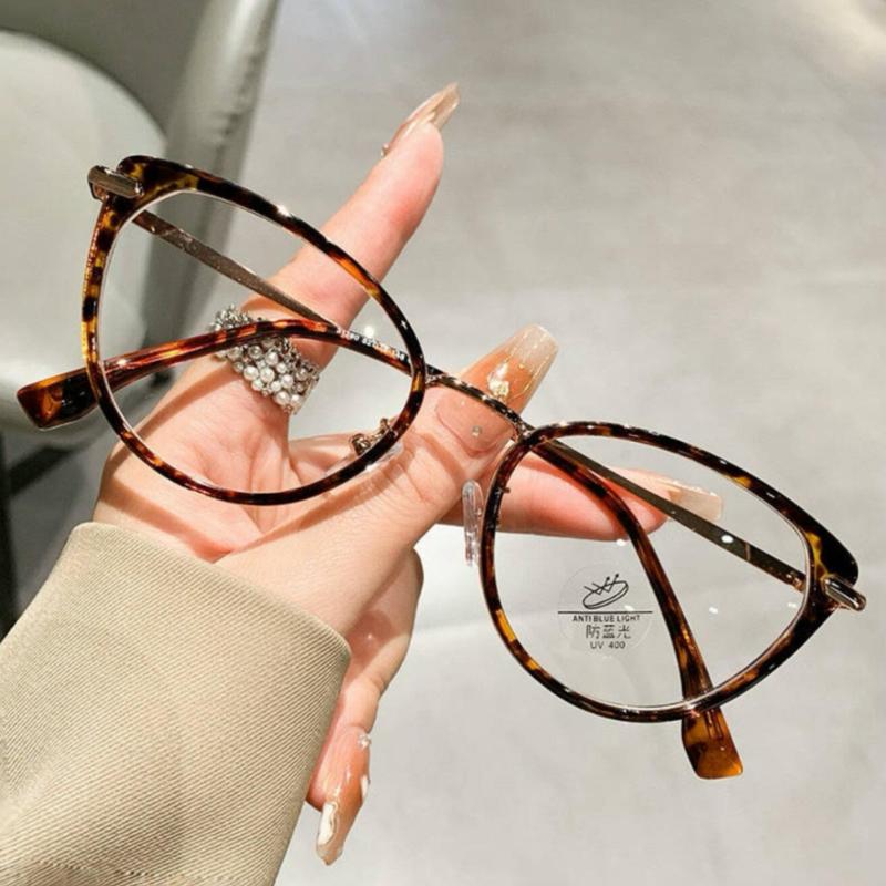 Y2k Cold Tea Colored Cat Eye Glasses For Women Clear Glasses Accessories Blue Light Glasses Accessories For Women