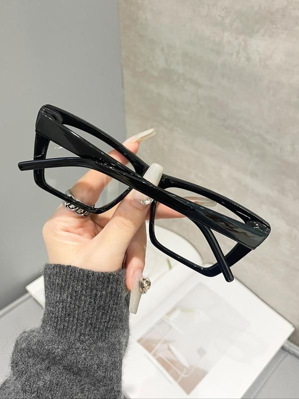 Unisex Simple Style Plain Color Square Frame Eyeglasses, Trendy Casual Eyeglasses for Everyday Use, Fashion Accessories for Outdoor Activities